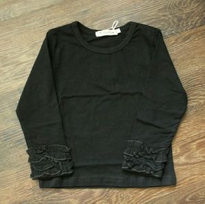 Boutique ruffled black t-shirt
